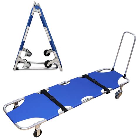 oxford fabric 4 foldable aluminum alloy stretcher|folding stretcher wheels.